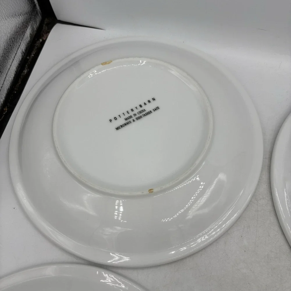 Pottery Barn Dinner Plates Suppertime White Thick Heavy 10.25
